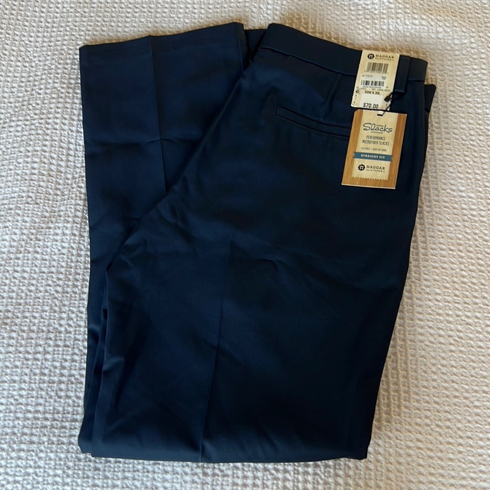 Haggar Navy Blue Slacks NWT